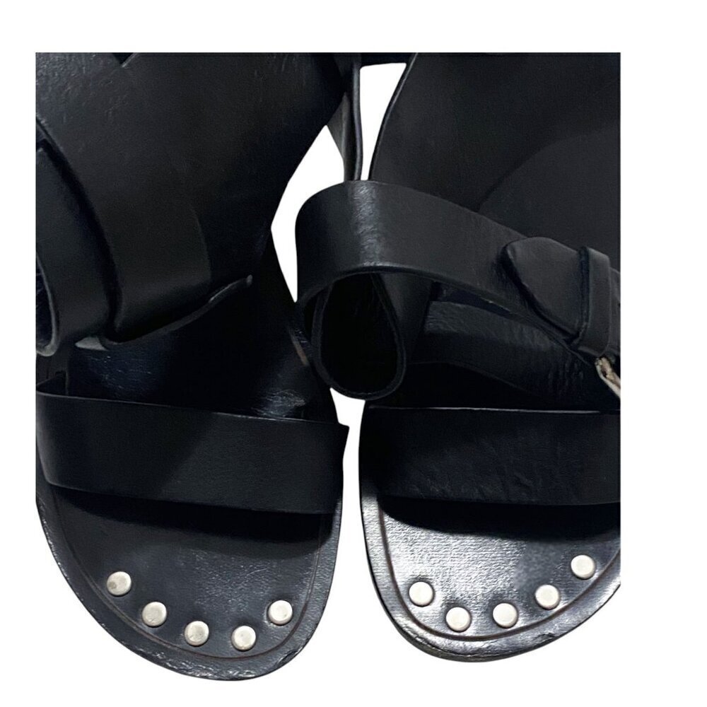 Isabel Marant Black Leather Jaeryn Mid Heel  Sandals, Size 37EU, Buckle - Picture 11 of 12